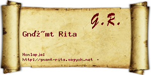 Gnámt Rita névjegykártya