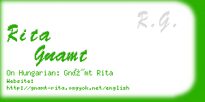 rita gnamt business card